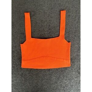 Galita Cropped Tank Top Women's XS Orange Knit Classic Pullover